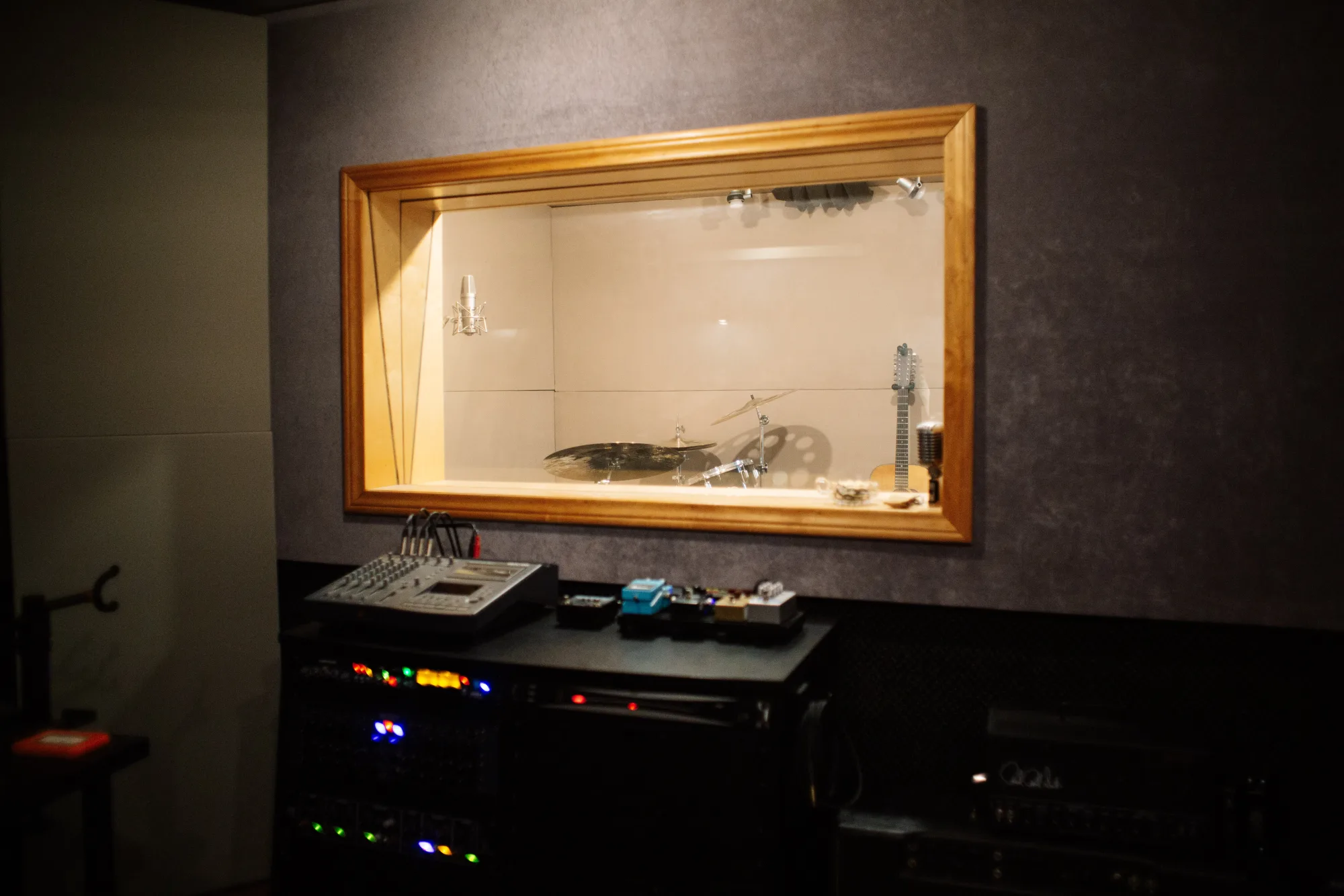 Control room window into the live room